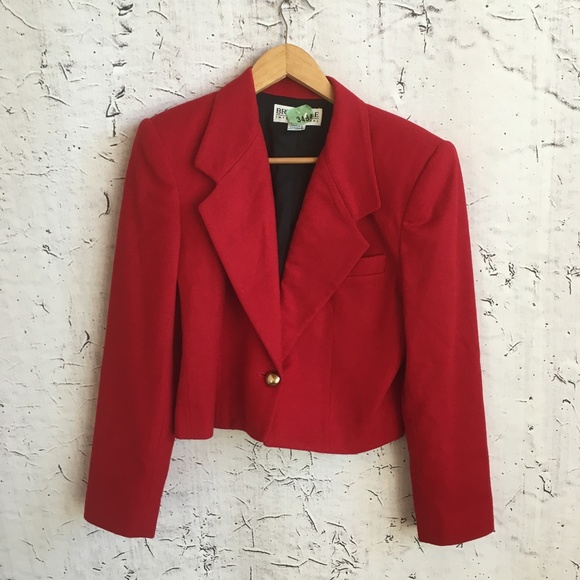 cropped red blazer